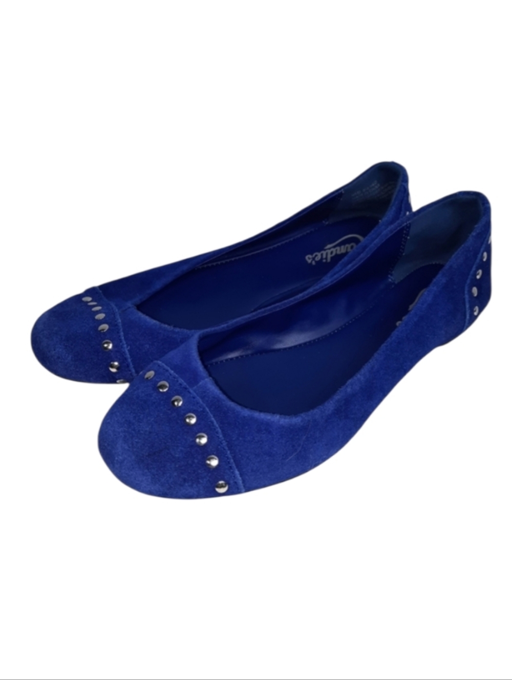 Candie's Blue Suede Studded Flats SZ 6.5M